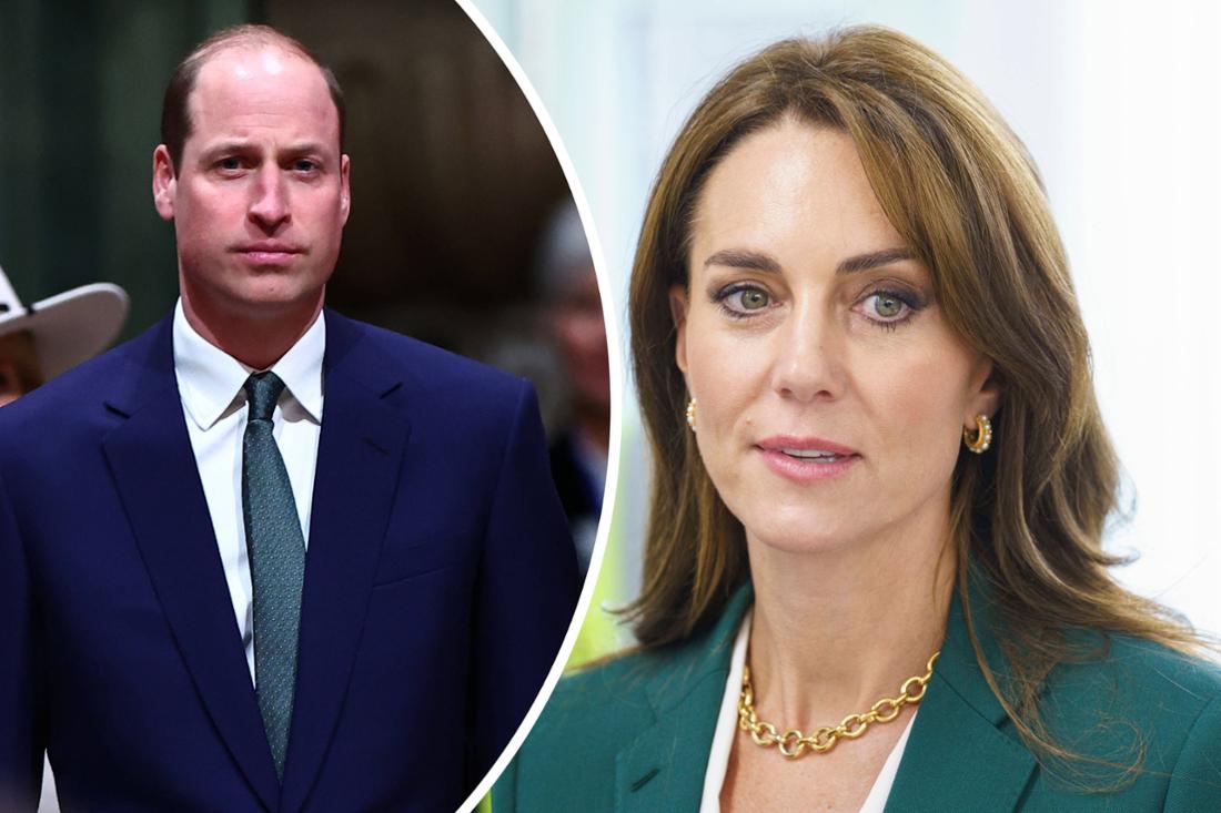 Prince William's stony expression at the service shows how it works behind his forehead.  The demands for Princess Kate's original photo are getting louder and louder (photomontage). 