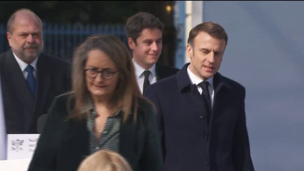 Macron arrives