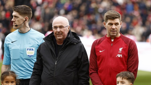 Sven-Göran Eriksson: Sven-Göran Eriksson (left) next to former Liverpool player Steven Gerrard.