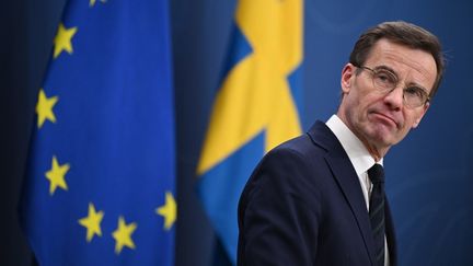 Swedish Prime Minister Ulf Kristersson on February 26, 2024 in Stockholm (Sweden).  (JONATHAN NACKSTRAND / AFP)