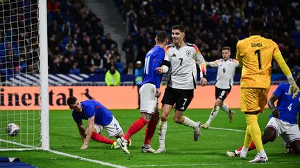 Kai Havertz celebrates his goal with Germany against France in a friendly, March 23, 2024, at Groupama Stadium in Lyon.  (OLIVIER CHASSIGNOLE / AFP)