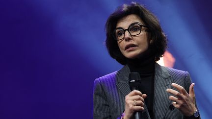 The Minister of Culture, Rachida Dati, at the Parisian theater of La Cigale, March 7, 2024. (EMMANUEL DUNAND / AFP)